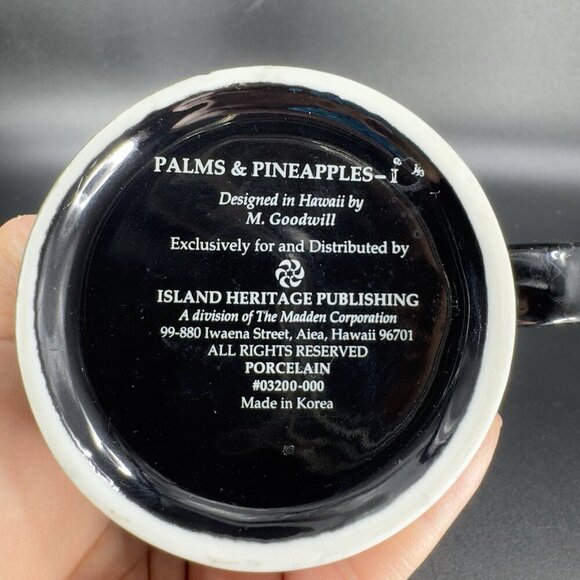 Palms and Pineapples Hawaiian Coffee Cup Mug by Island Heritage M Goodwill Mug - Picture 3 of 10